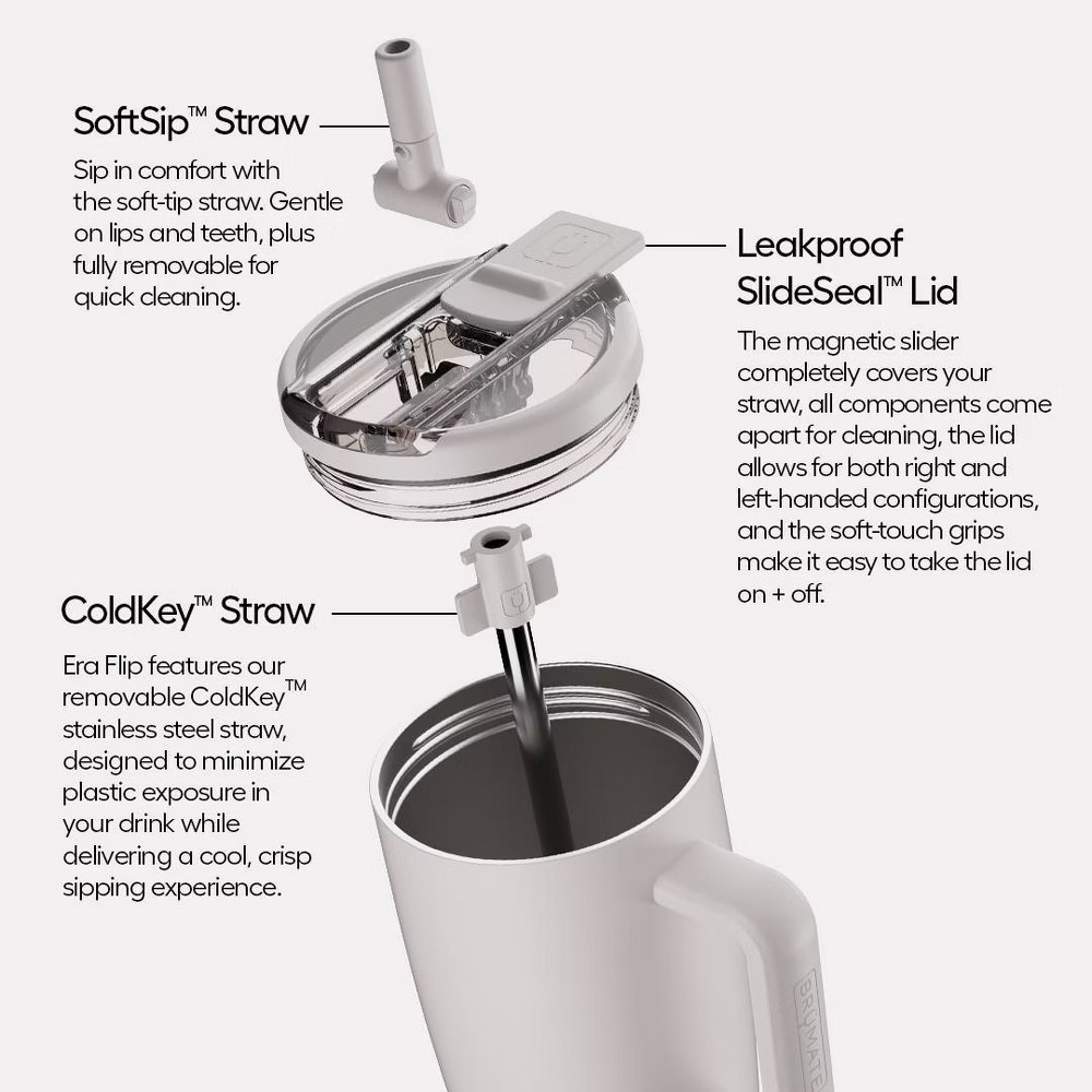 BruMate 30oz Stainless Steel Era Flip Water Bottle - Pink Gingham - Madi Nelson - Picture 8 of 14